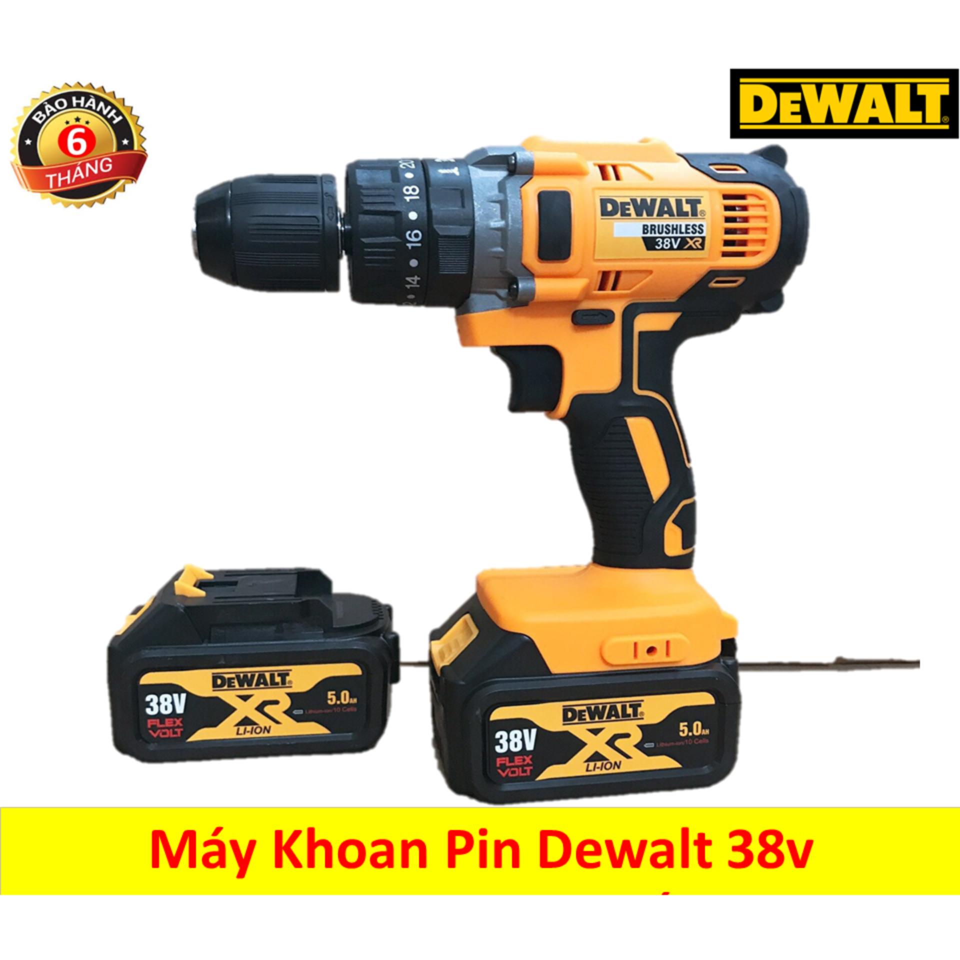 Máy khoan Dewalt 38v- Máy khoan pin mẫu mới 2020 có búa khoan gỗ, khoan gạch, khoan tường