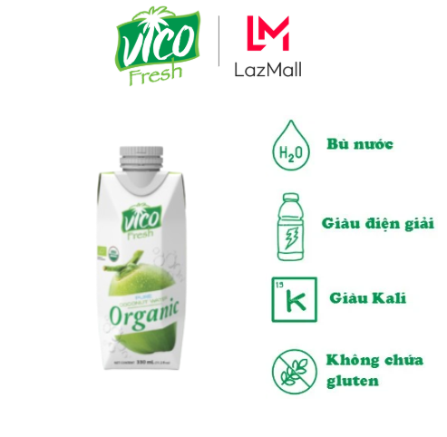 1 Hộp Nước Dừa Vico Fresh 330ml - Vị Organic
