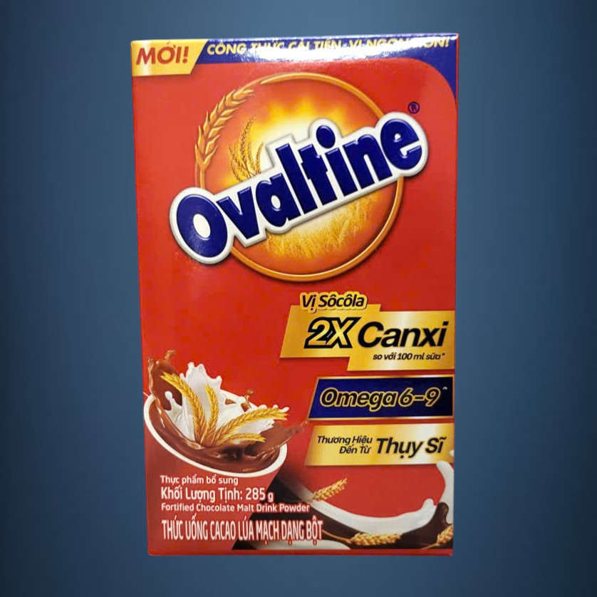 Hộp giấy 285g - OVALTINE BỘT THỨC UỐNG CA CAO LÚA MẠCH THÁI LAN Fortified Chocolate Malt Drink Powder (HALAL)