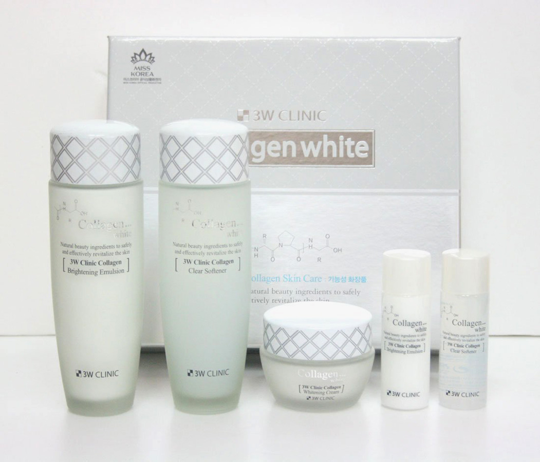 Bộ dưỡng trắng da 3W Clinic Whitening Collagen Hàn Quốc Set 5