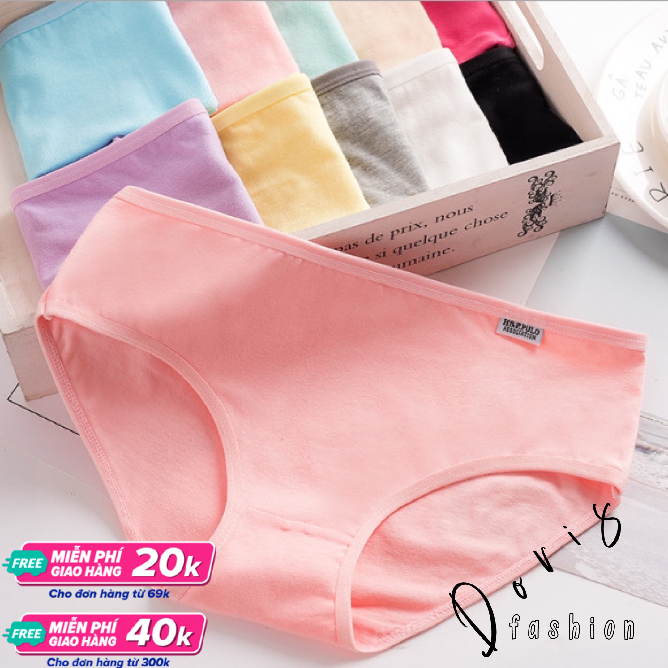 Quần lót nữ, quần lót cotton xuất Mỹ co giãn 4 chiều Doris.fashion. 1 quần - 5 quần