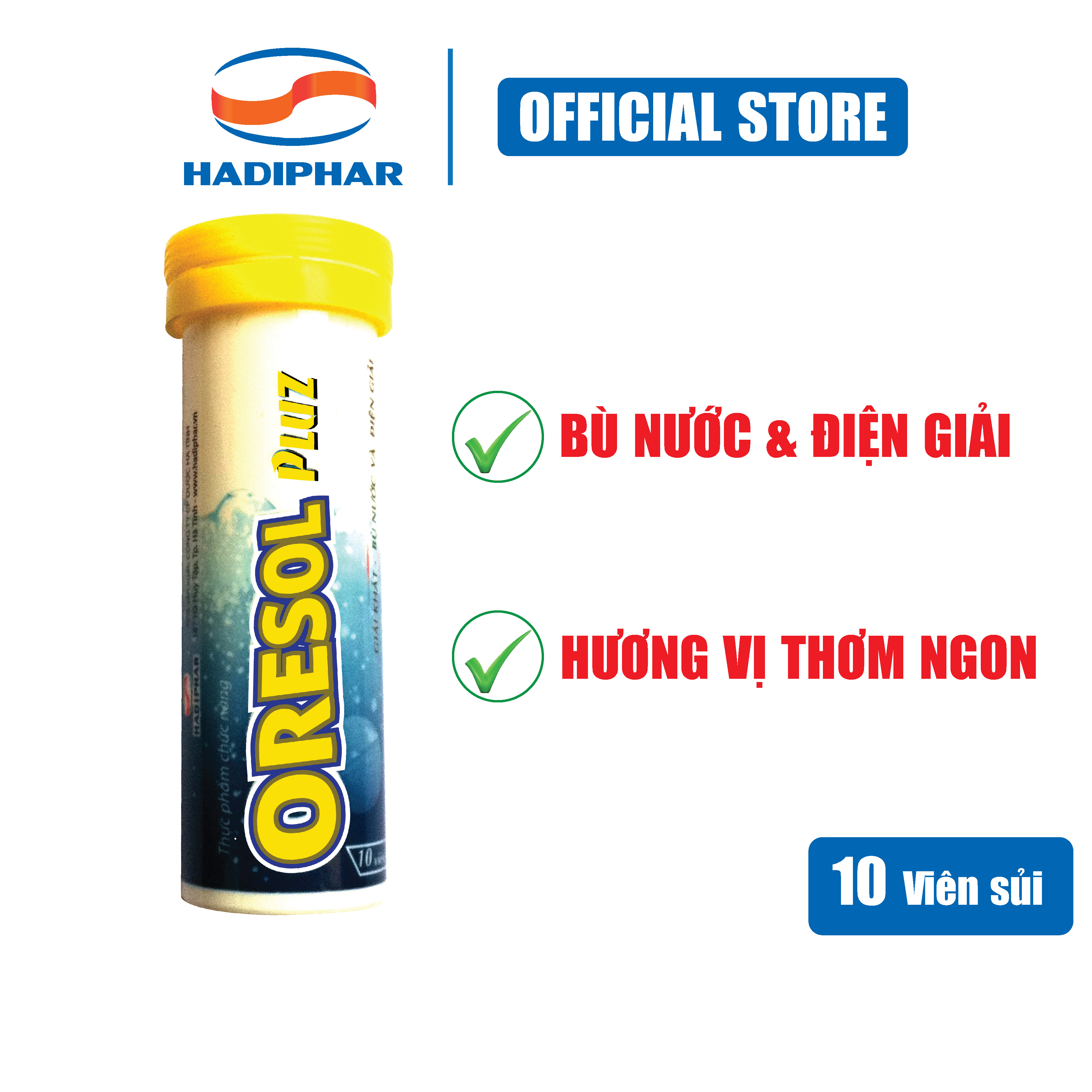 Viên sủi bù nước và điện giải Oresol Pluz (Tube 10 viên)