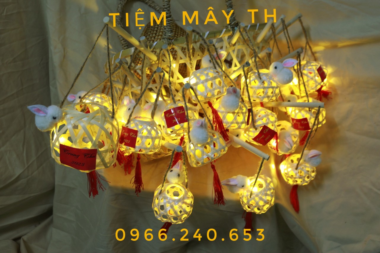 (Kho sỉ) Lồng tre con thỏ TIỆM MÂY TH, đèn lồng con thỏ trung thu, lồng đèn tết, thỏ giao mẫu ngẫy nhiên