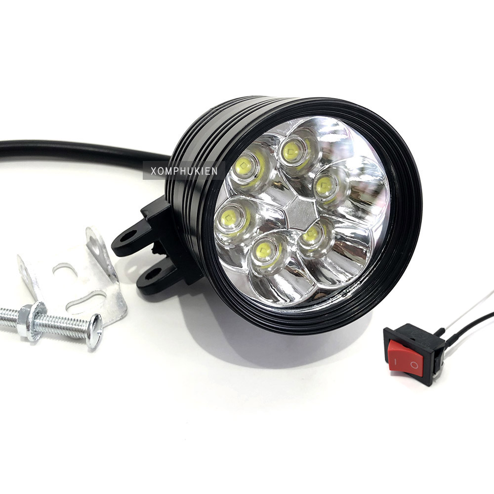 [HCM]Đèn Trợ Sáng L6 Ngắn Gắn Xe Máy 12V [ Tặng công tắc ]