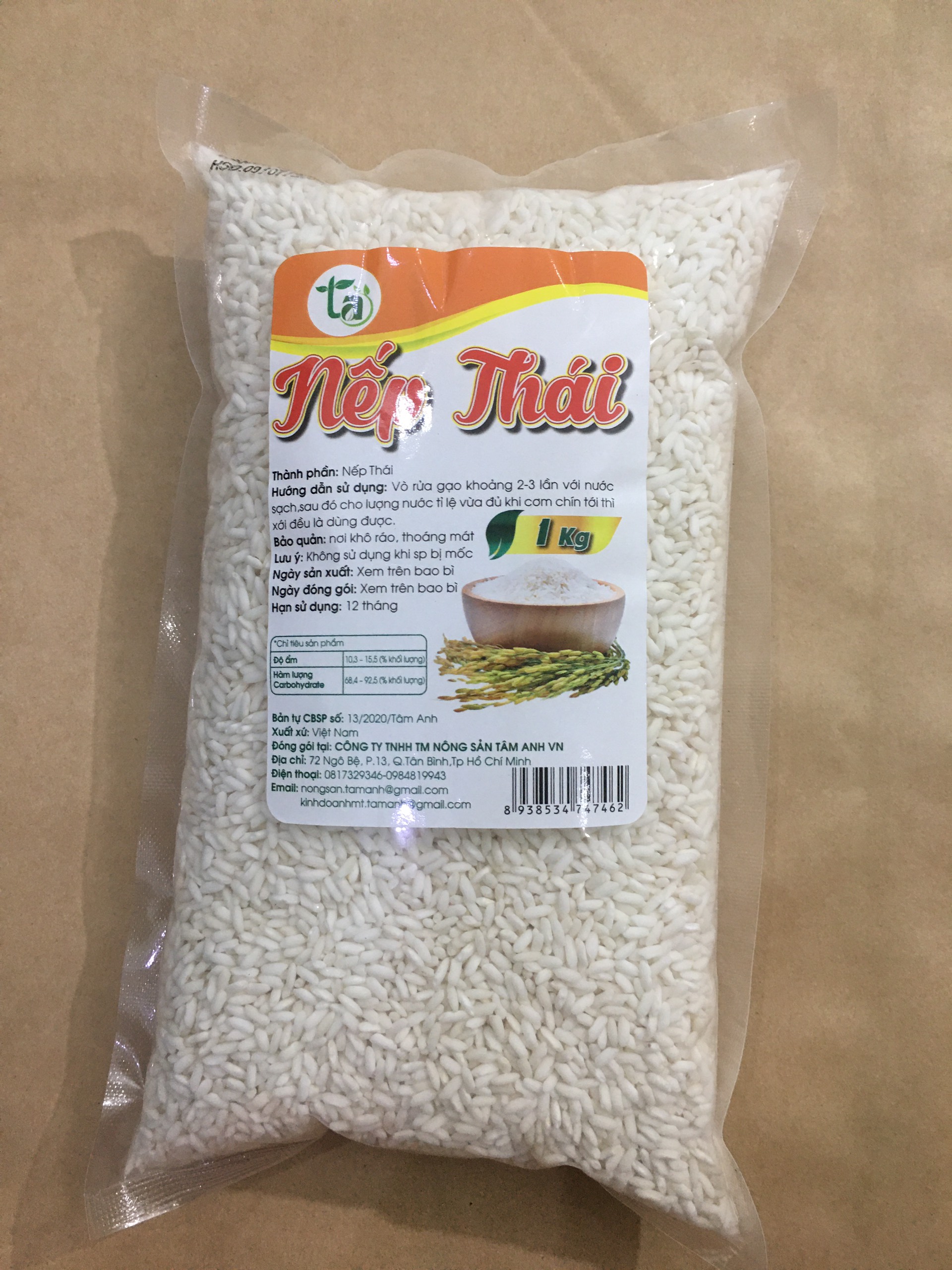 [HCM]Nếp Thái loại ngon thơm dẻo chất lượng dùng nấu xôi làm bánh túi 1kg NT01 – Tâm Anh Store