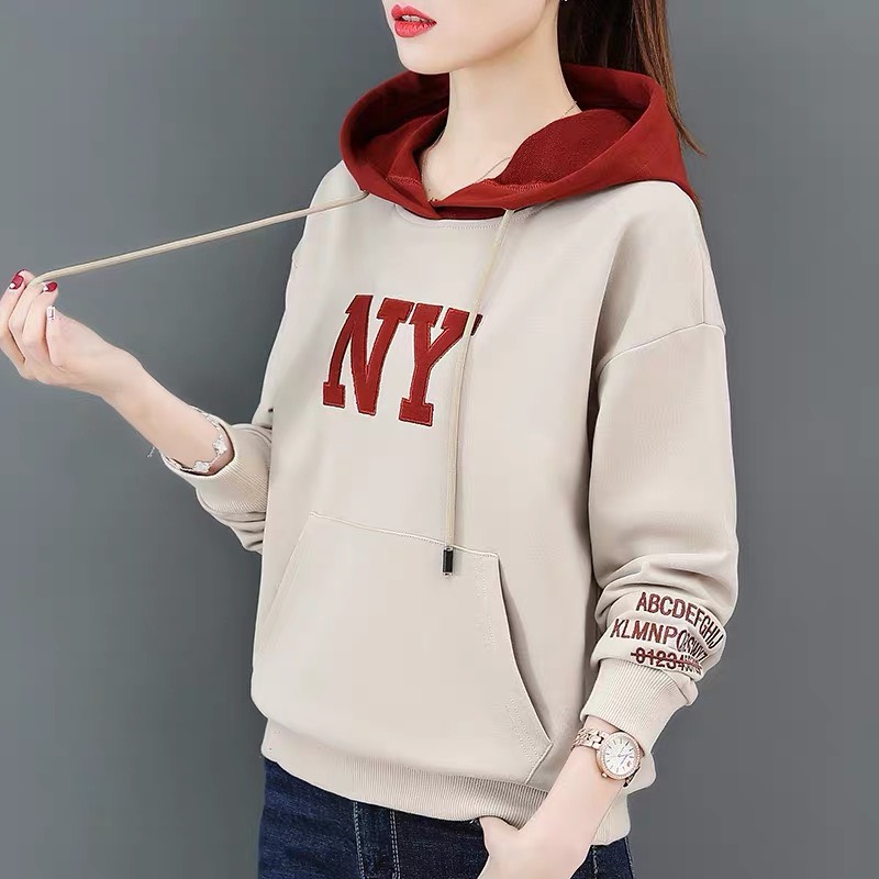 [HCM]ÁO KHOÁC NỈ HOODIE NY NỮ SIÊU ĐẸP SIÊU PHONG CÁCH THO TAY FASHION
