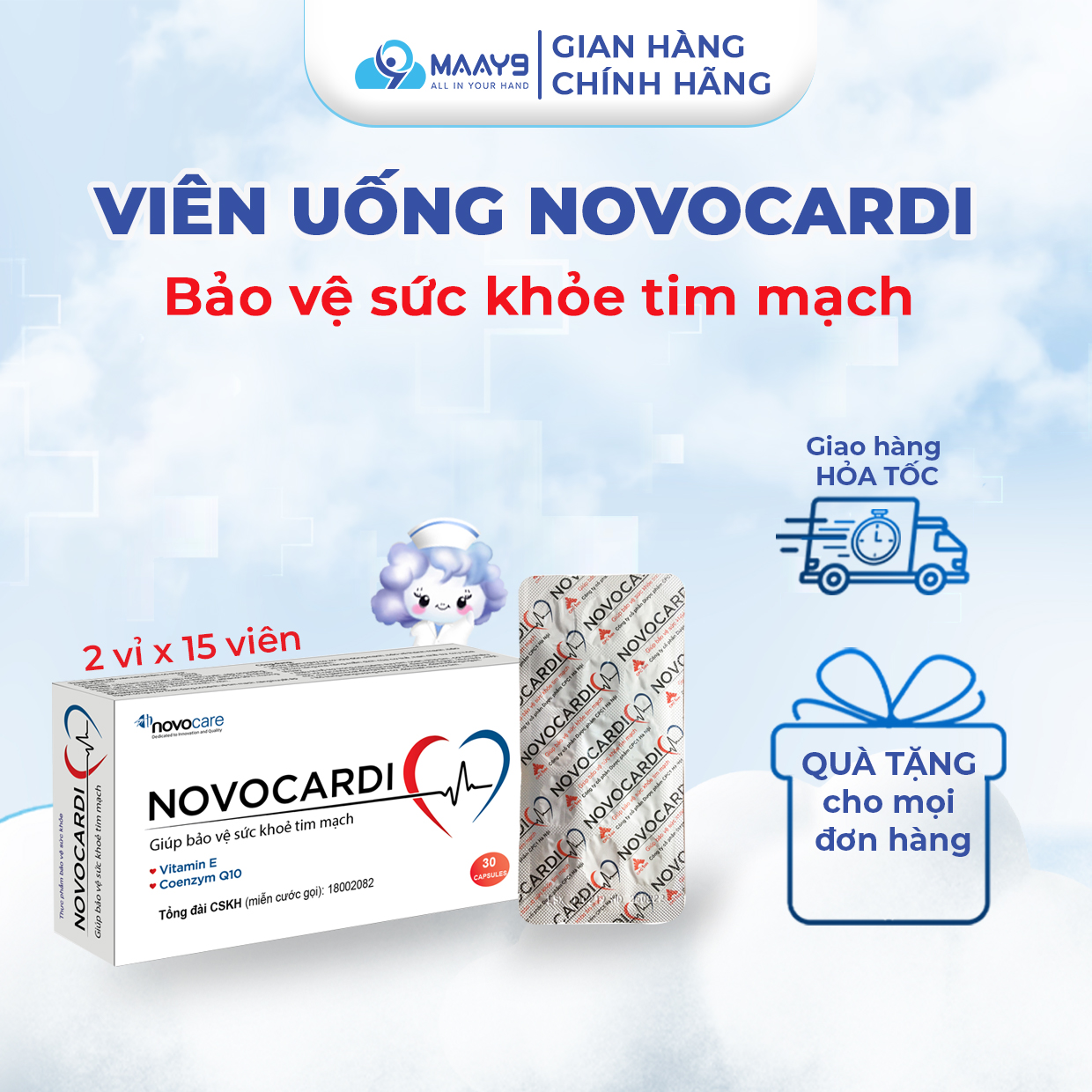 Viên uống Novocare Novocardi bảo vệ sức khỏe tim mạch