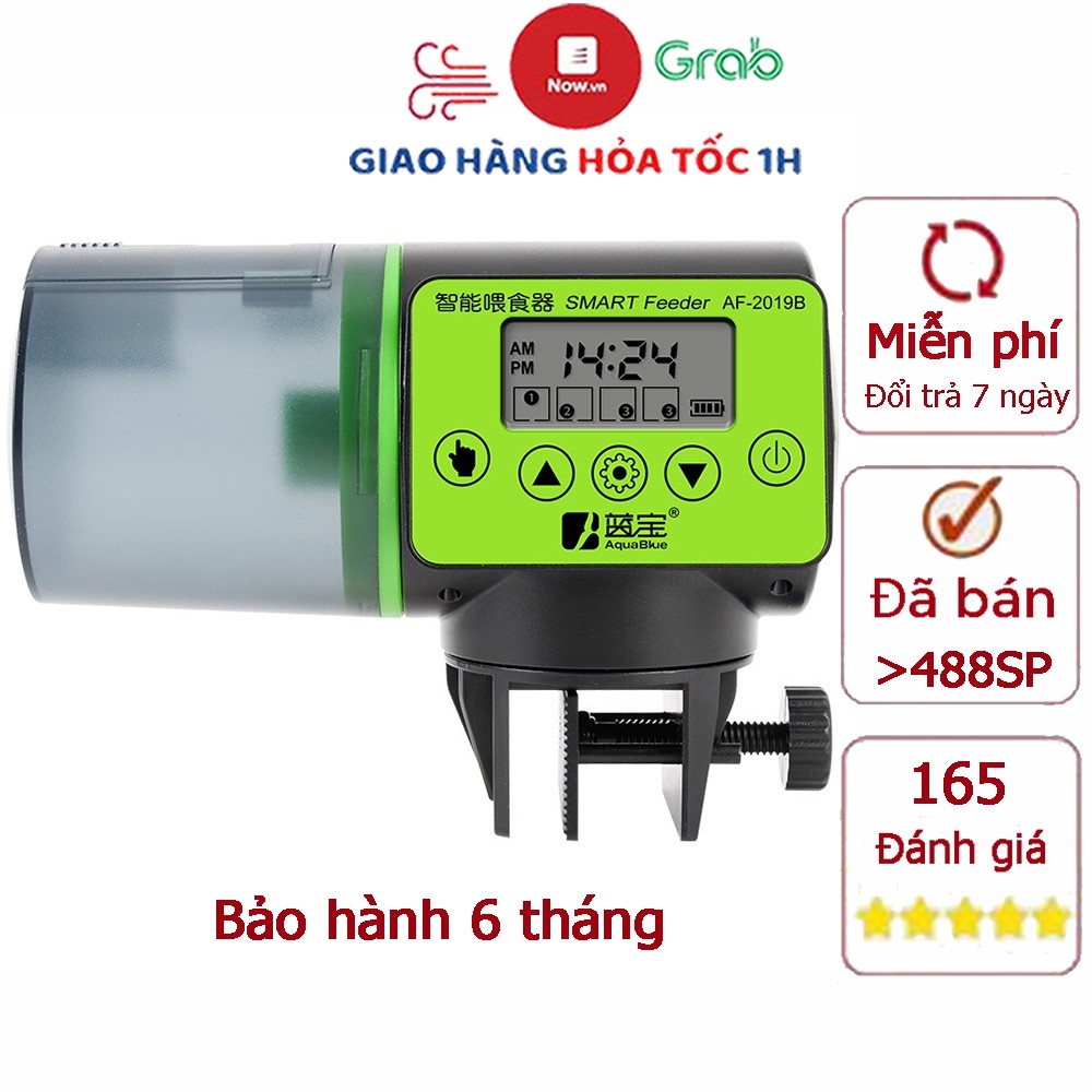 Máy cho cá ăn tự động aquablue smart feeder af 2019b cho cá ăn 4 lần tự động trong ngày