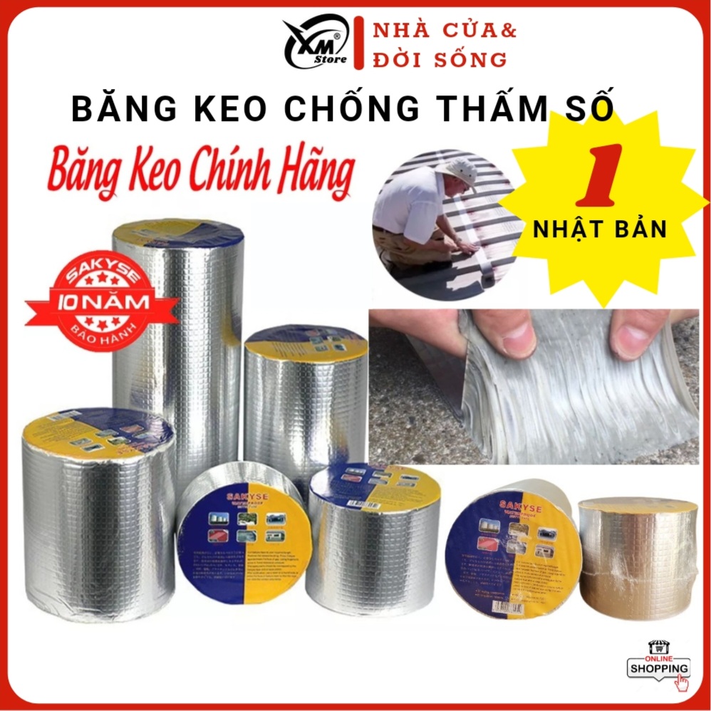 Băng keo chống thấm sakyse / hiệu quả 100% / băng keo chống thấm tường, bể bơi, trần, mái, sân thượng an toàn, tiết kiếm, chống thấm đa năng sakyse - hàng nội địa nhật bản