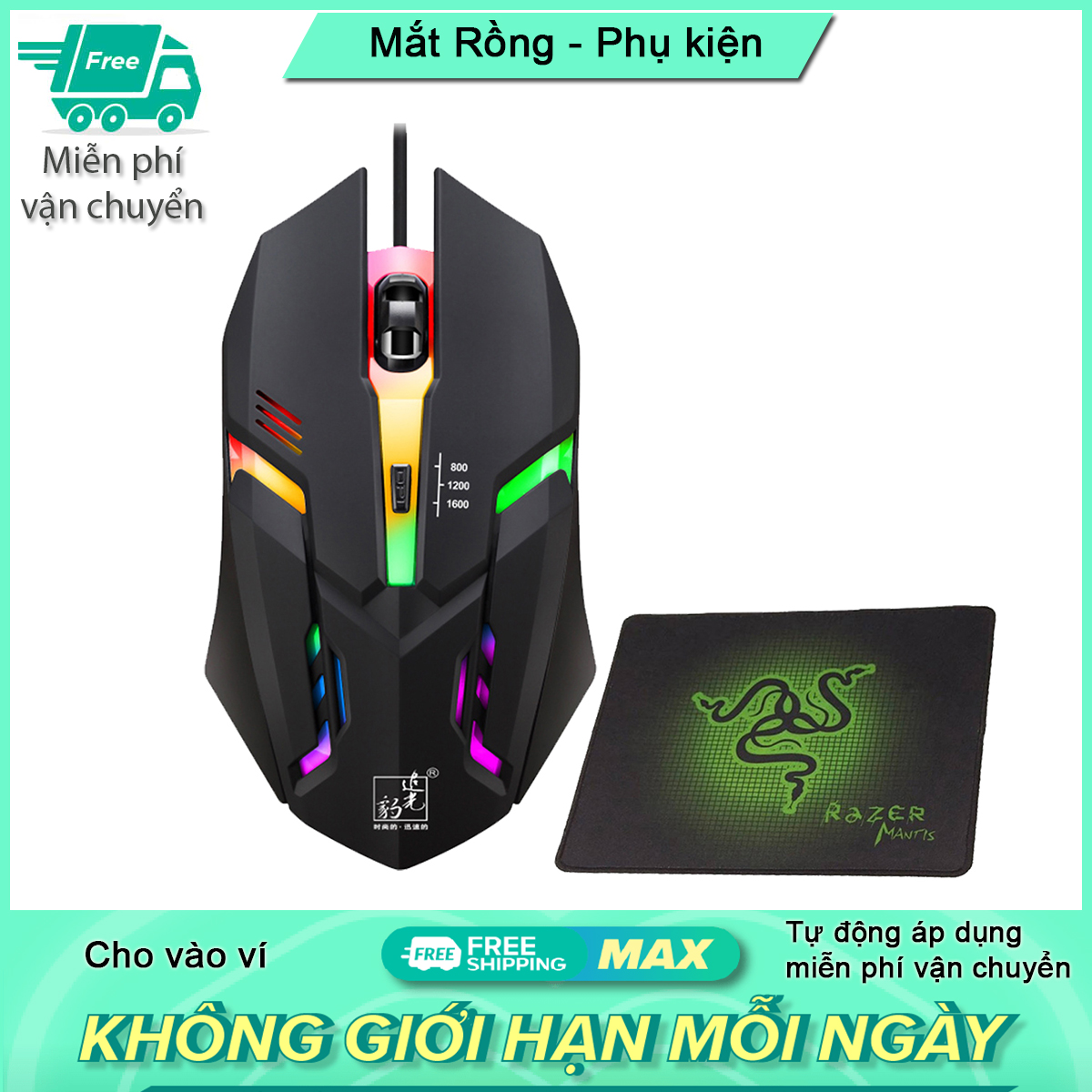 Super Beautiful Gamer-Style K2 Multi-Color Led Mouse