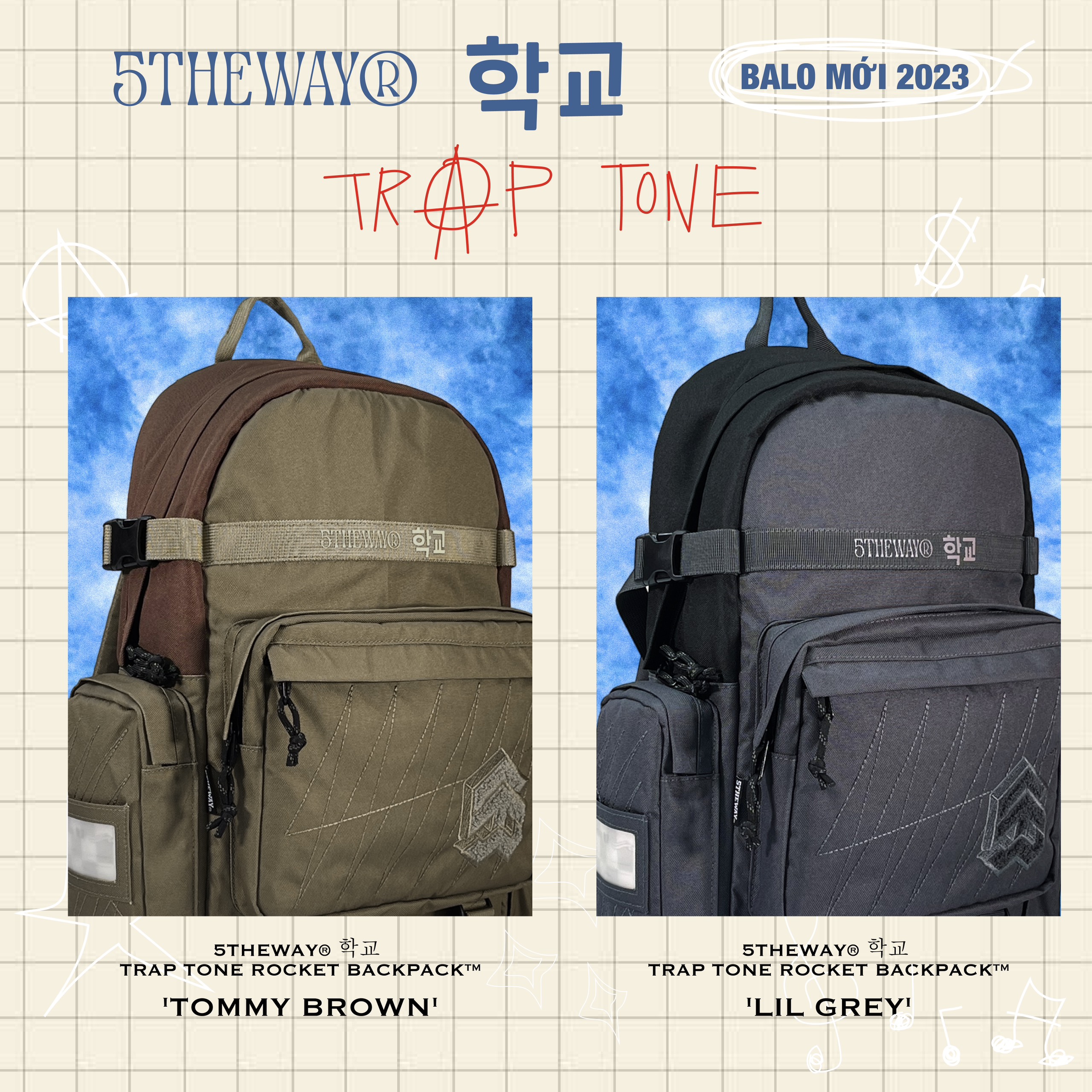 Balo 5theway® 학교 trap tone rocket backpack™