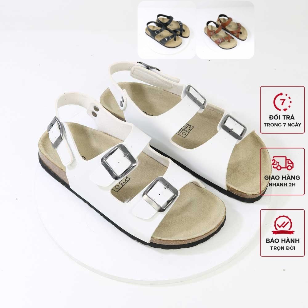 Giày đi học đế bằng unisex 2 khóa quai dán detaunisex mã sata21