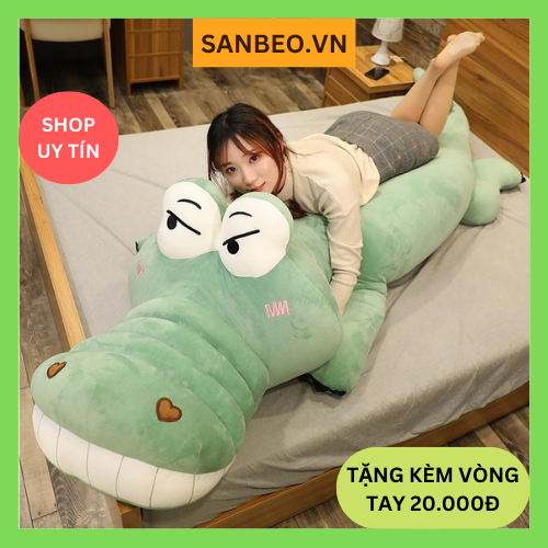 Gấu bông, thú nhồi bông, gối ôm hình cá sấu siêu to khổng lồ size 70cm, 1m, 1m4, 1m5 - sanbeo.vn