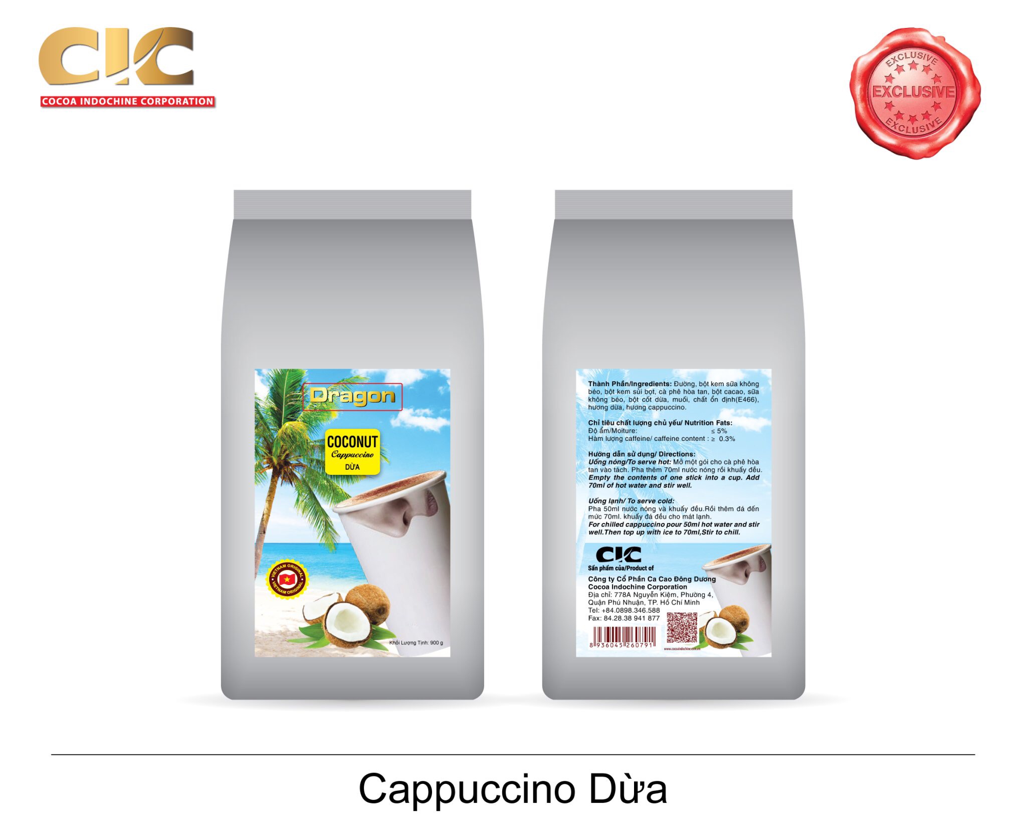 Cà phê dừa - Capuchino Dừa- Coconut Coffee - 900gr