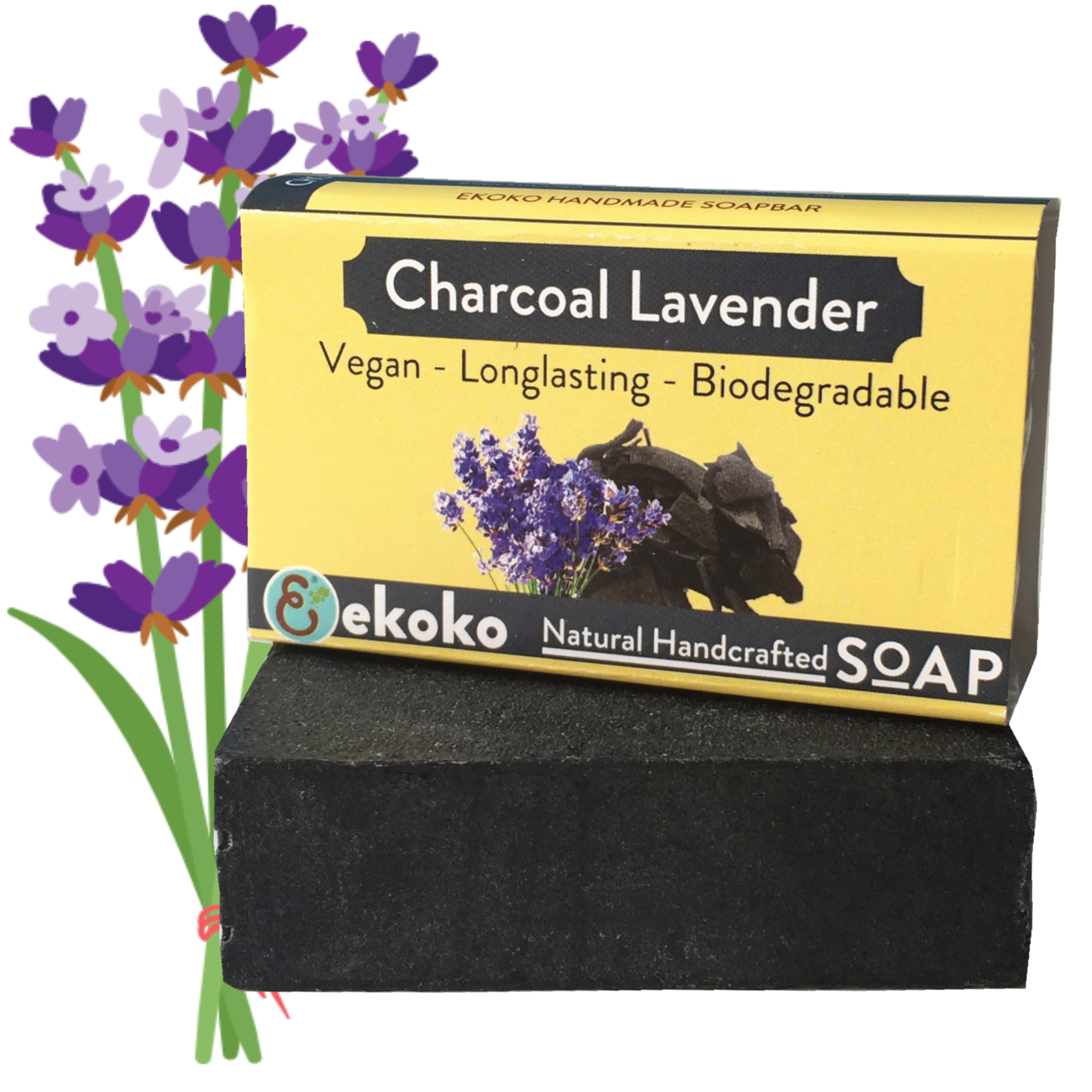 Xà Phòng Handmade Than Hoạt Tính Oải Hương Charcoal Lavender, Xà Bông Handmade, Nguyên Liệu Tự Nhiên, Bảo Vệ Và Giúp Da Sáng Khỏe