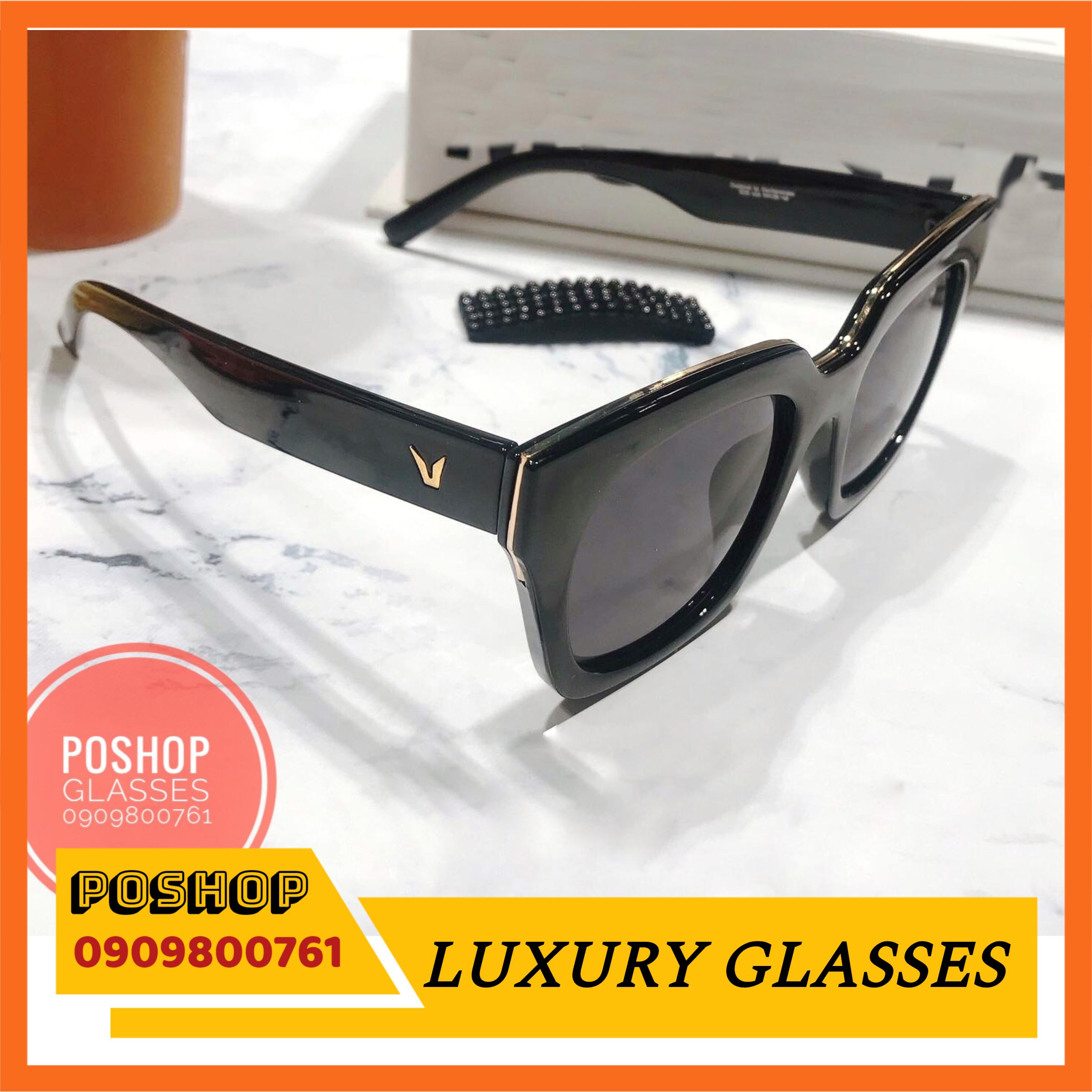 Mắt kính mắt nam nữ kính râm hàn quốc v cao cấp tròng polaroid phân cực chống chói hot trend fullbox hãng