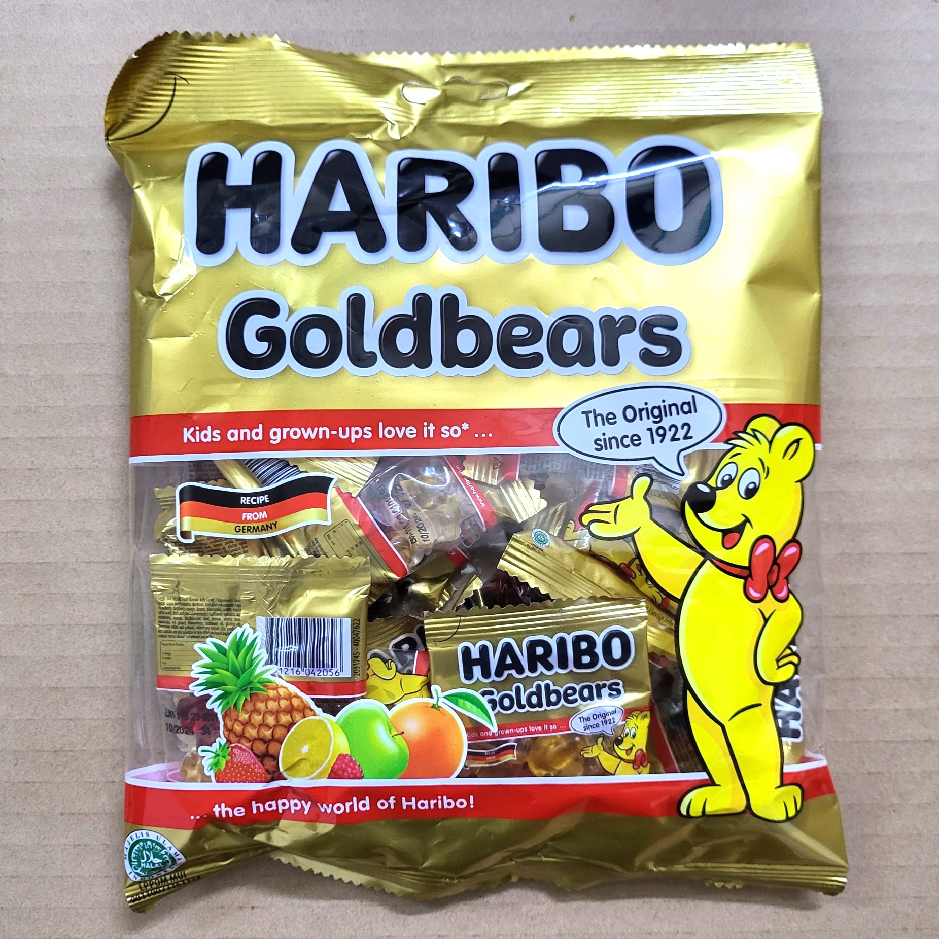 HARIBO - túi 200g 16 gói nhỏ - KẸO DẺO GẤU THỔ NHĨ KỲ Goldbear HALAL