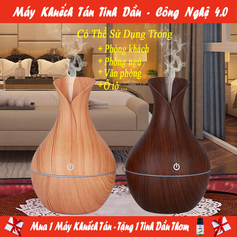 Máy Phun Sương Tinh Dầu, Máy Xông Tinh Dầu An Toàn Tốt Cho Sức Khỏe - Giúp Thanh Lọc Không Khí, Giữ Độ Ẩm Phòng Tốt - [Quà Tặng Khủng] Tặng 01 lọ tinh dầu thơm !