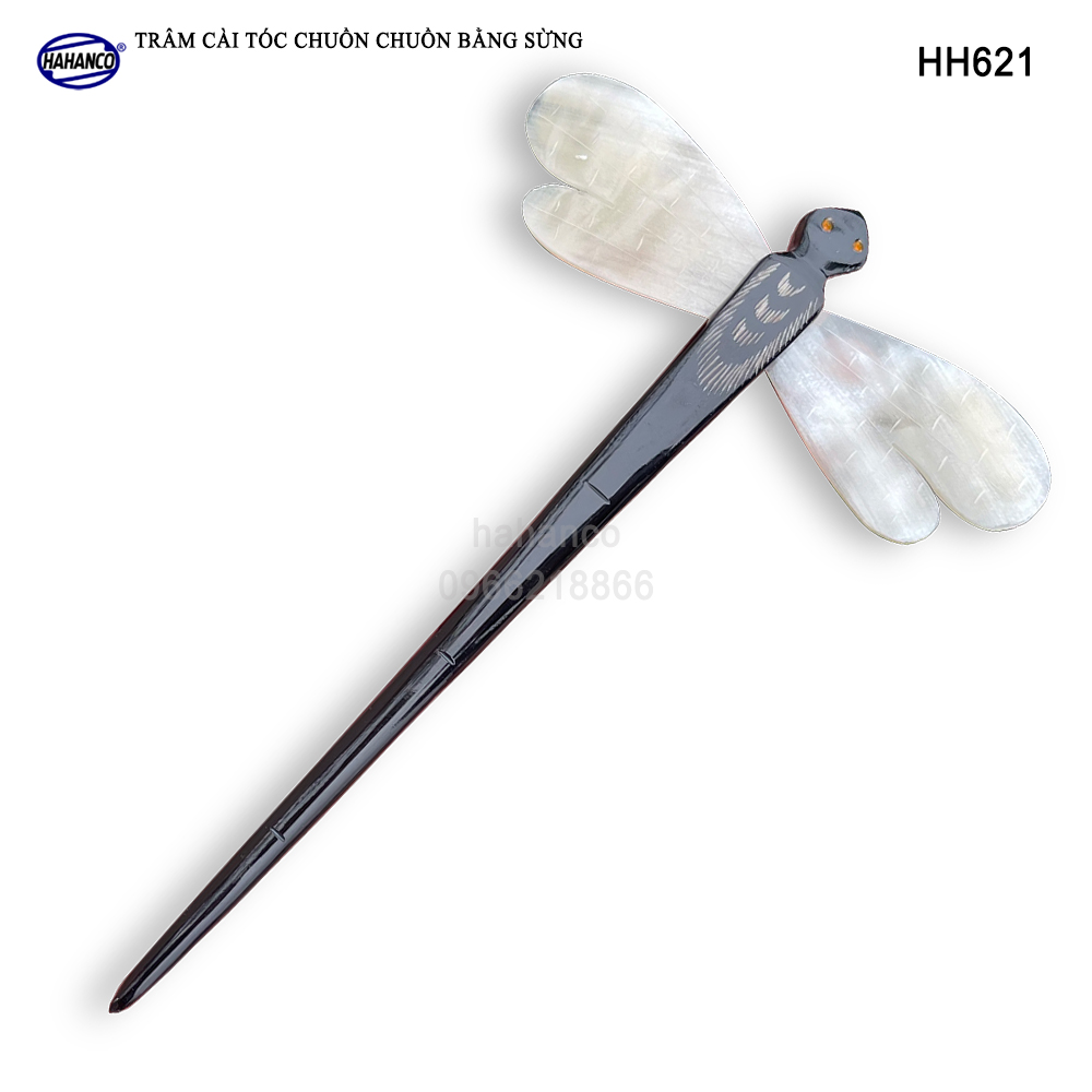 Trâm cài tóc chuồn chuồn bằng sừng phong cách thiên nhiên - hh621