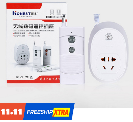 Ổ Cắm Điều Khiển Từ Xa Công Suất Lớn Honest HT-9501 mẫu mới 220v 30A 1000m