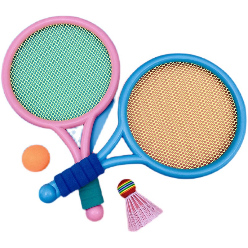 đồ chơi vợt cầu lông trẻ em có 2 vợt, 1 quả bóng, 1 quả cầu vợt cầu lông cho bé 2