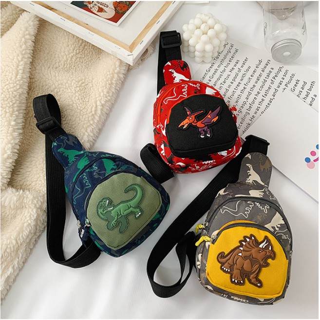 Túi đeo chéo unisex hình khủng long cho bé