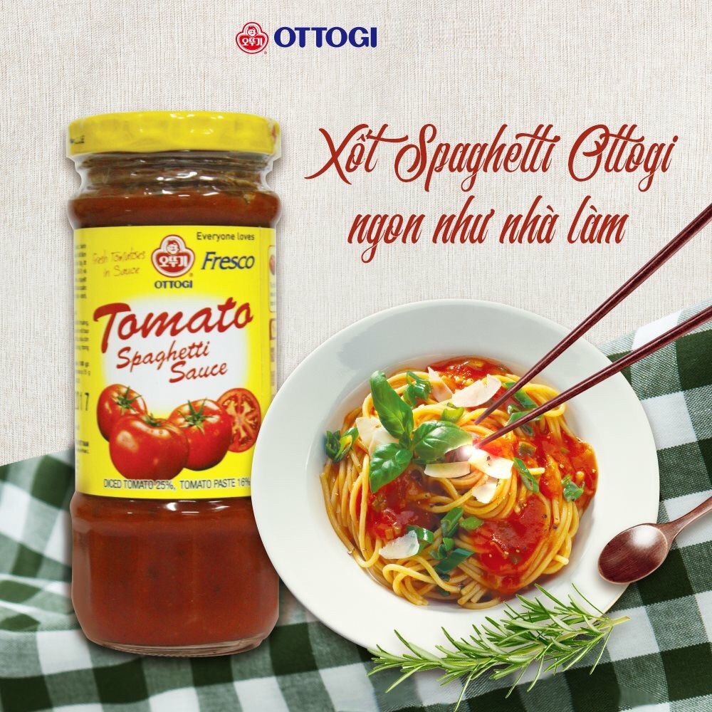 Sốt Spaghetti Cà Chua Ottogi 110g sốt chuẩn vị dùng với các loại mì (mì sợi, mì ý, bún, phở)