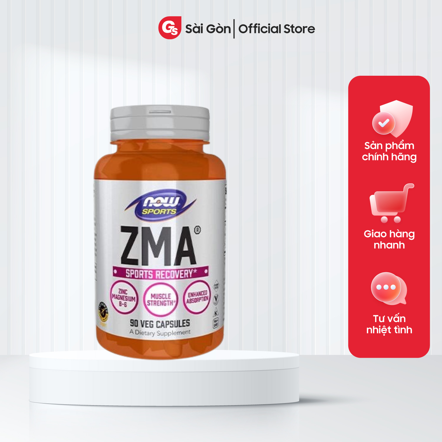 Viên uống phục hồi phát triển cơ thể Now ZMA Sports Recovery, nhập khẩu Mỹ, Gymstore