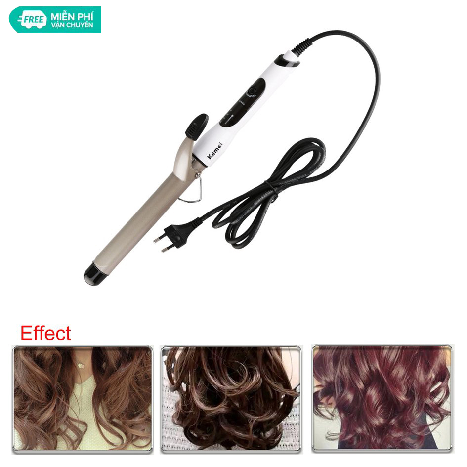 [Lấy mã giảm 10k] Máy uốn tóc trục dài lọn to Kemei 1001A với 4 mức chỉnh nhiệt độ