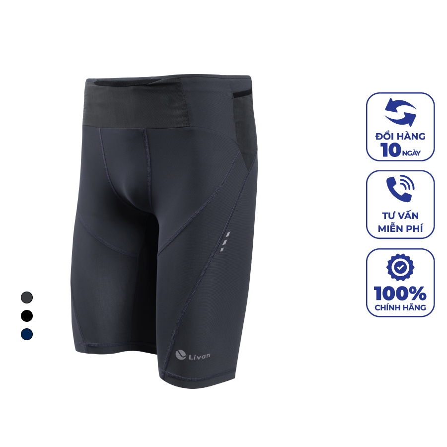Quần Đùi Bó Cơ Nam Running Tập Gym Chạy Bộ Yoga, Chơi Thể Thao Chất Lượng Cao Cấp Livan Sport