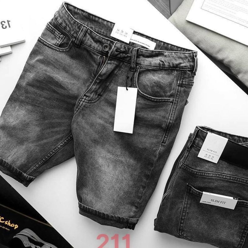 quần short jean nam trơn rách nhẹ nhiều mẫu đẹp hot nhất, quần jean nam ngắn vải jean dày mềm co giãn tốt giá rẻ Kaystore 28/06