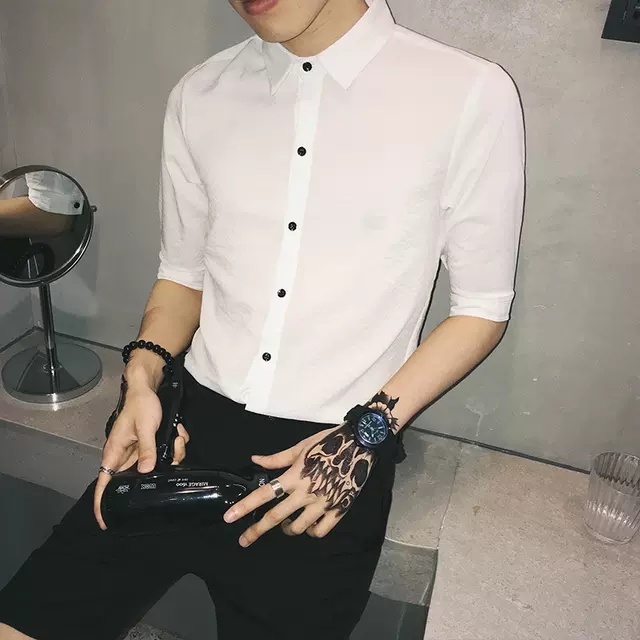 Áo sơ mi nam chất vải lụa thái chống nhăn xù, phong cách công sở trẻ trung