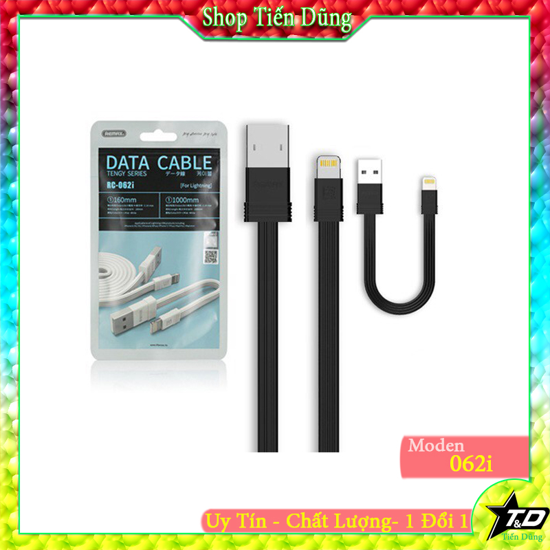 Cáp sạc remax rc 062i cho iphone gồm 2 dây 1m và 15cm- dây sạc remax 062i sạc nhanh tiện khi có 2 dây