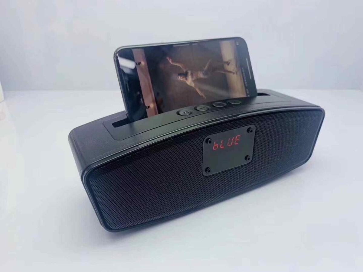 Loa bluetooth siêu bass kms - e68 có màn hình lcd kèm giá đỡ smartphone - loa di động, loa mini, loa không dây