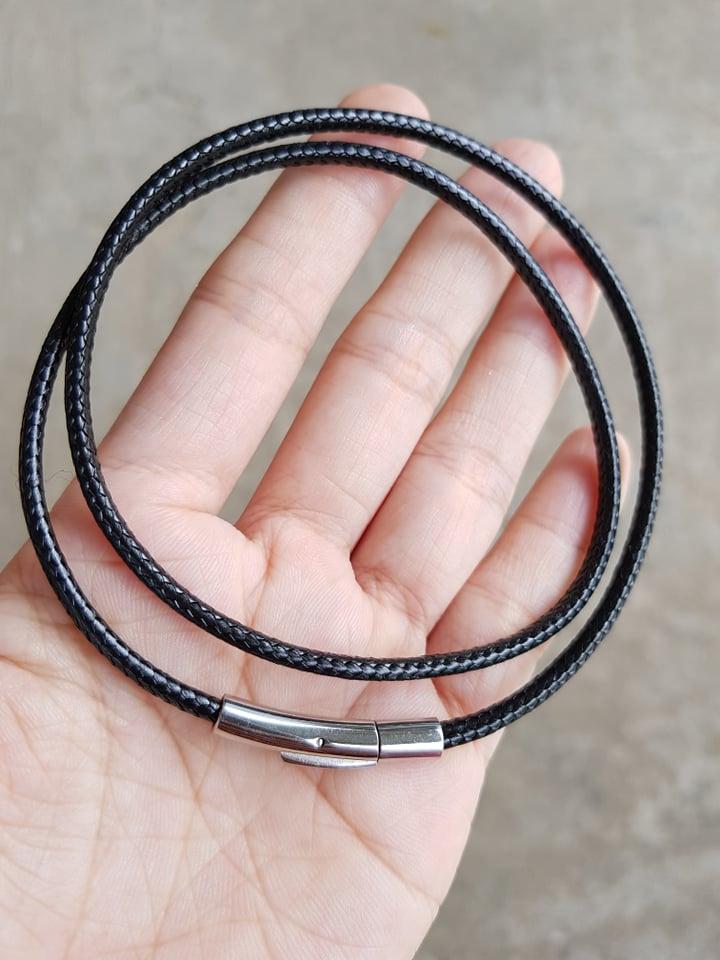 Dây Da Đeo Cổ Khóa Bạc Không Đen Rỉ