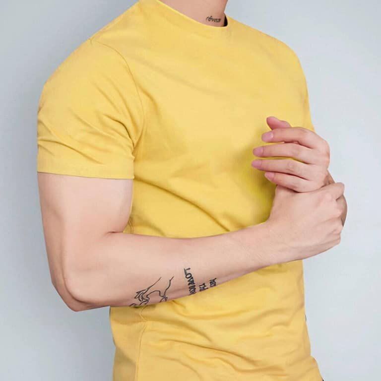 Round Neck T-Shirt for Men and Women, Plain Style, Short Sleeves, Thick 4-Way Stretch Cotton Fabric That Does Not Fade. - 2