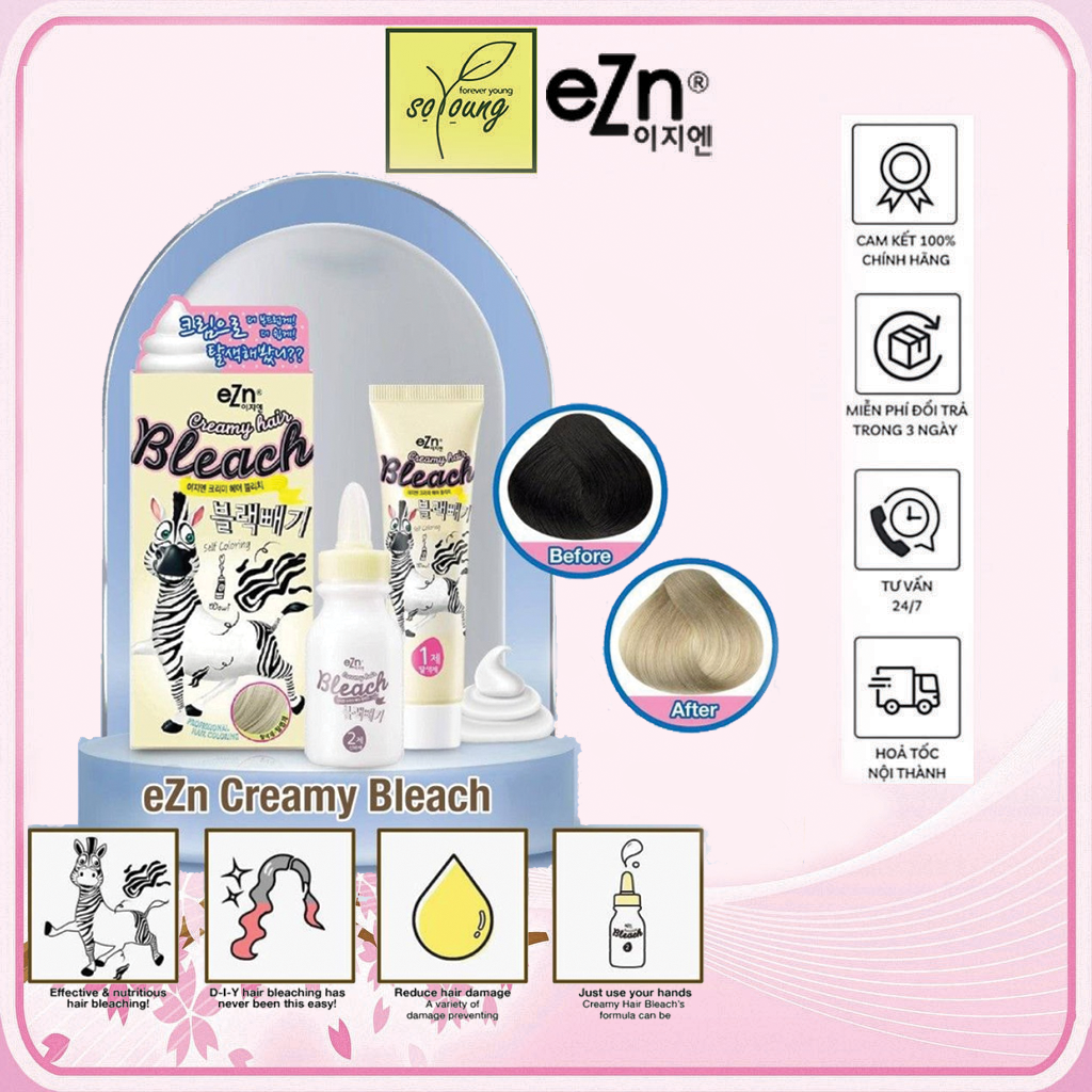 Thuốc tẩy tóc ezn creamy hair bleach 90gr
