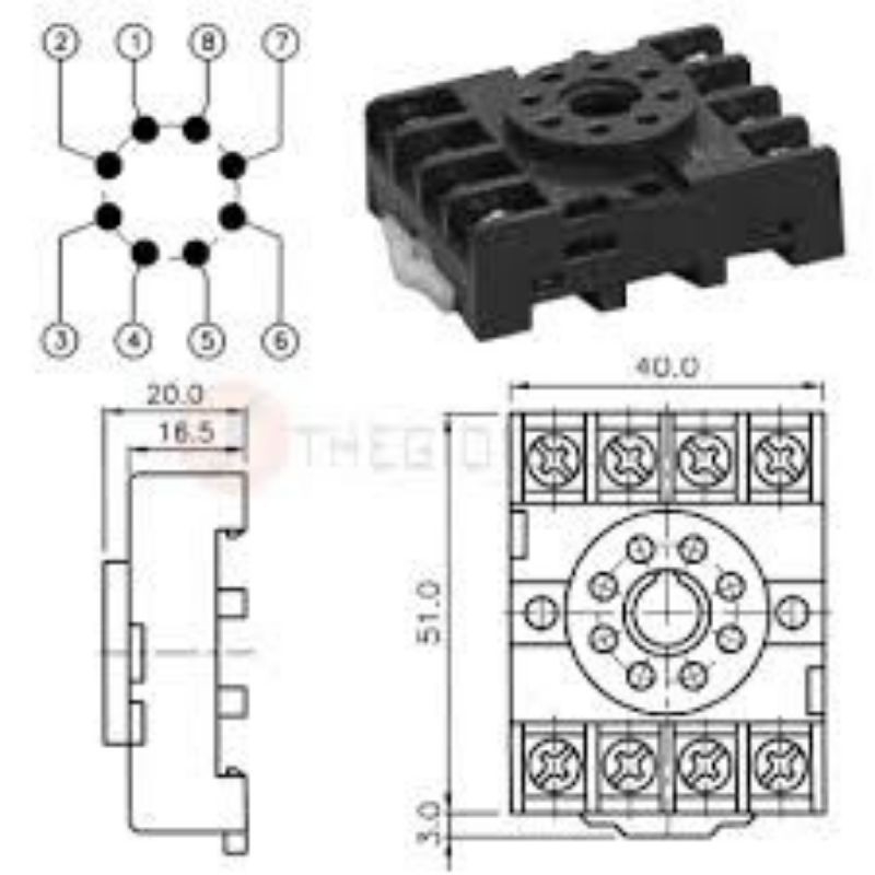 Đế 8 chân tròn pf083a