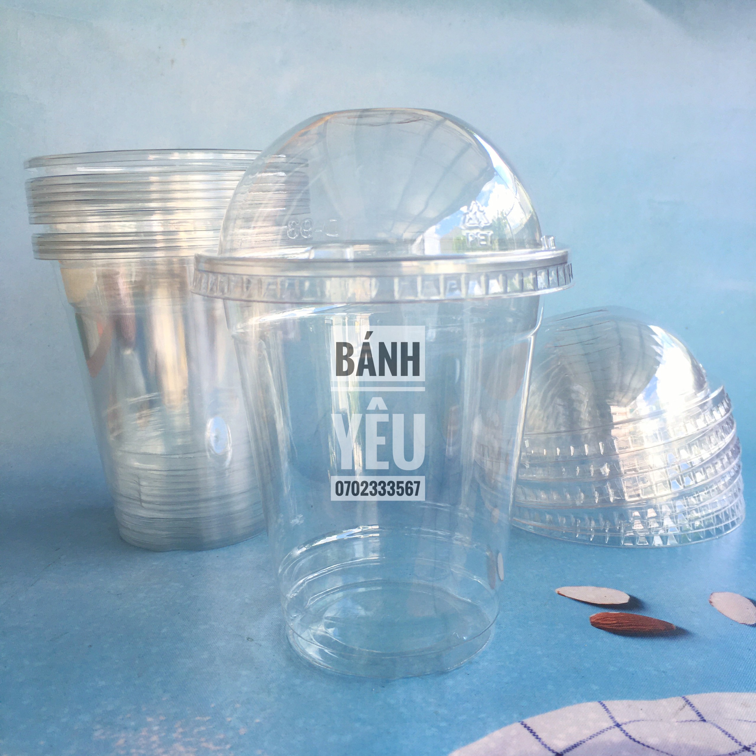 Bộ 10 Ly nhựa nắp cầu 350ml