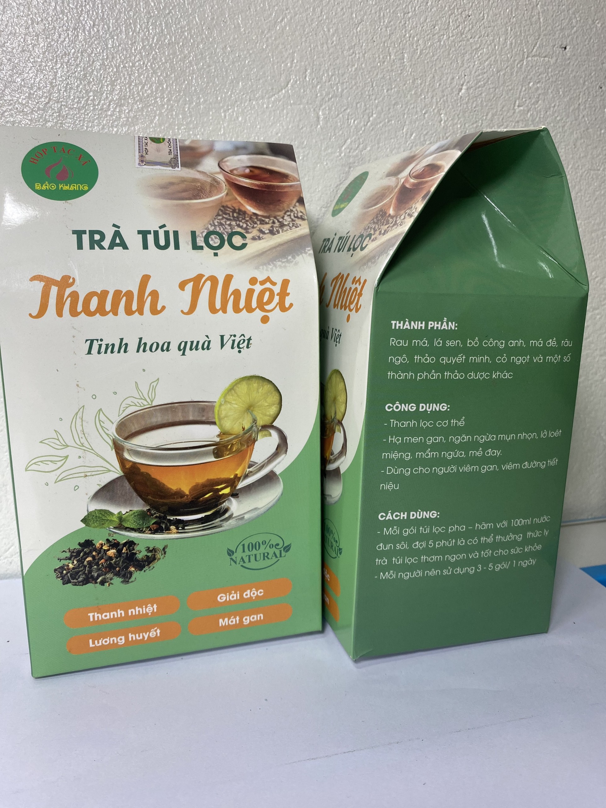 Trà thanh nhiệt túi lọc , trà túi lọc thanh nhiệt, trà râu ngô, rau má, nhân trần, cỏ ngọt, mã đề, thanh lọc cơ thể, hạ men gan