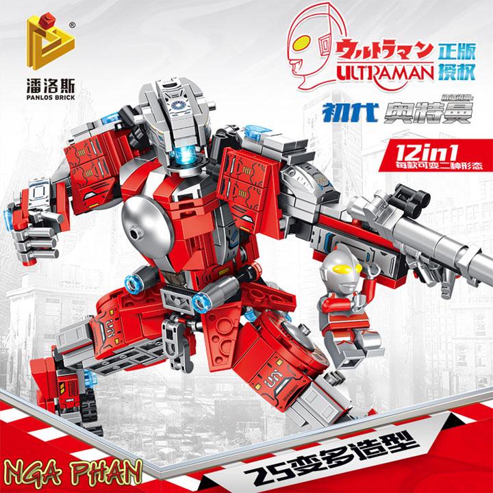 Siêu Robot Ultraman 556 Chi Tiết 12 Trong 1 Panlos Đồ Chơi Xếp Hình Lắp Ráp MOC DIY