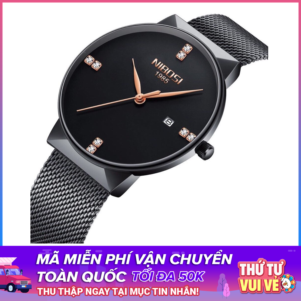 Đồng hồ nam NIBOSI 1985 dây thép siêu mỏng N30
