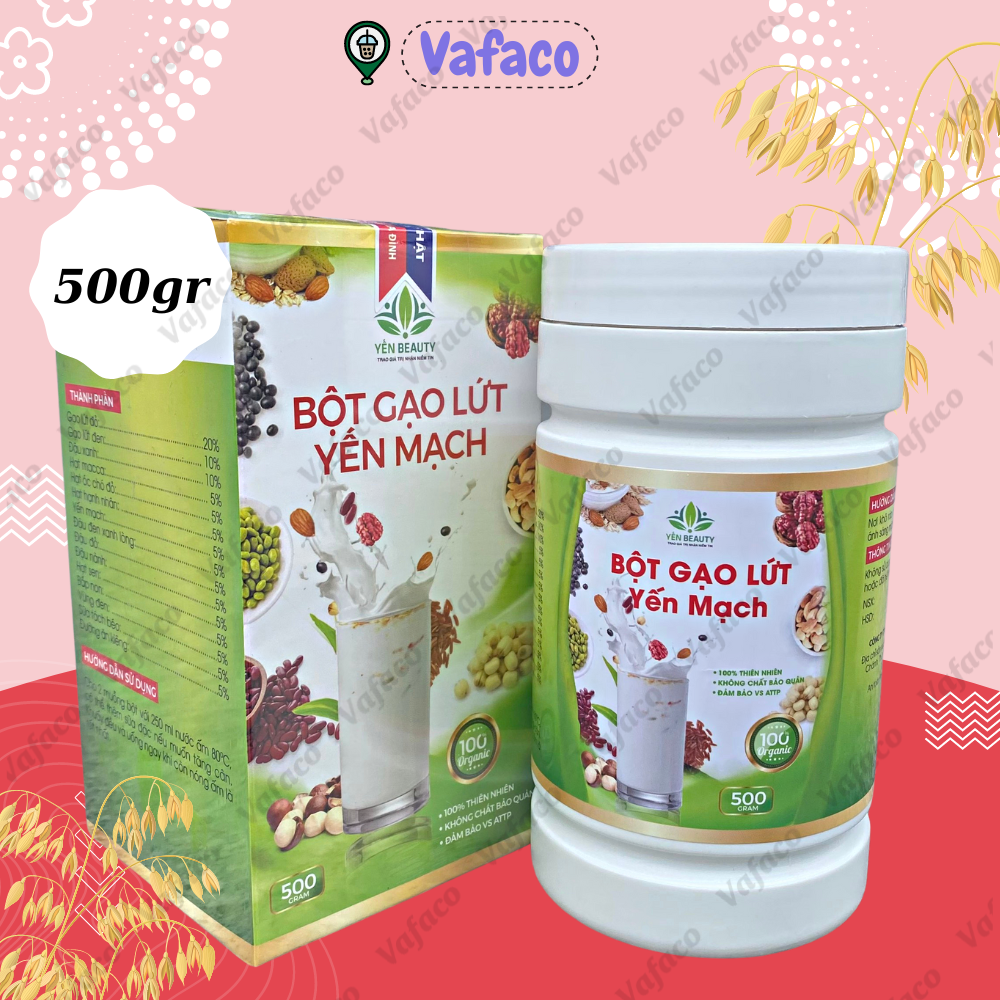Bột gạo lứt yến mạch yến beauty dinh dưỡng - thiên nhiên 500gram