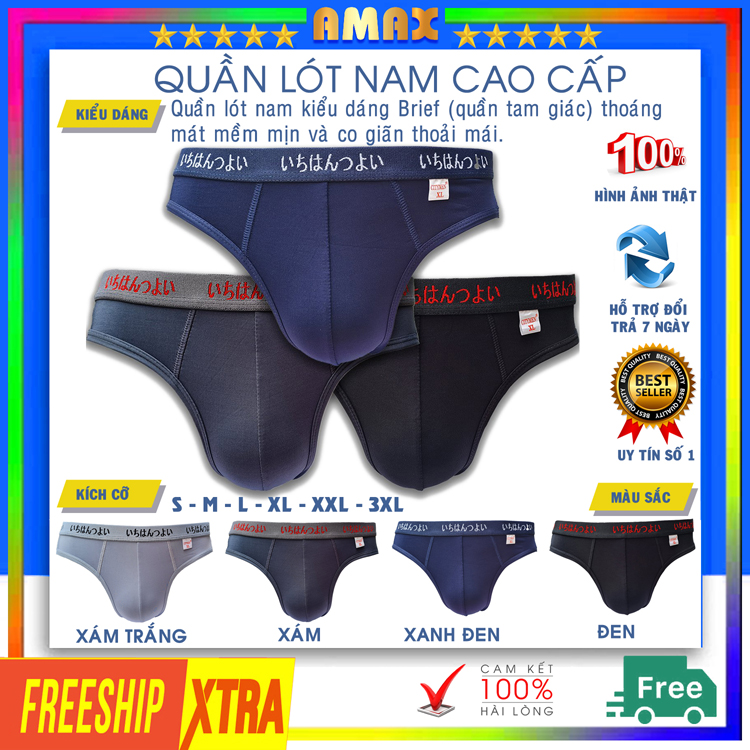 Quần sịp nam tam giác thun lạnh cao cấp ATL quần lót nam lưng thun chữ Thái