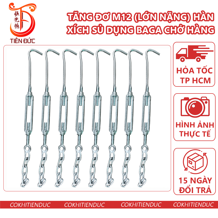 Tăng đơ dài m12 hàn xích cho ba ga chở hàng chở đồ tăng đưa baga paga 3ga