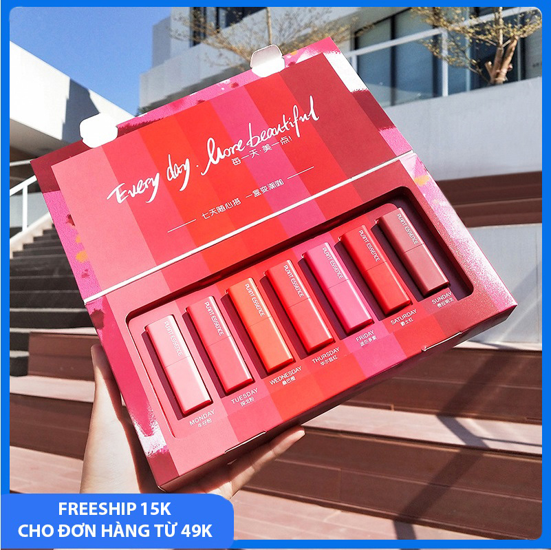 Set 7 son lì cao cấp chính hãng GECOMO lâu trôi, không chì, có dưỡng, mềm mượt, siêu mịn môi, son thỏi có dưỡng, combo son hot nhất 2020 nội địa Trung Melystore SPU008 (màu hồng, hồng nude, đỏ, đỏ đất, đỏ cam, cam...)