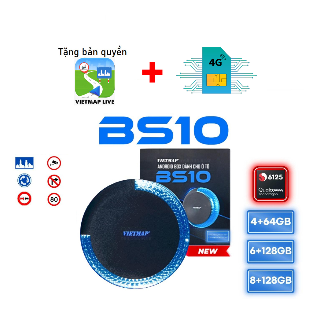 Android box ô tô vietmap bs10 dành cho màn hình zin tặng kèm dẫn đường vietmap live