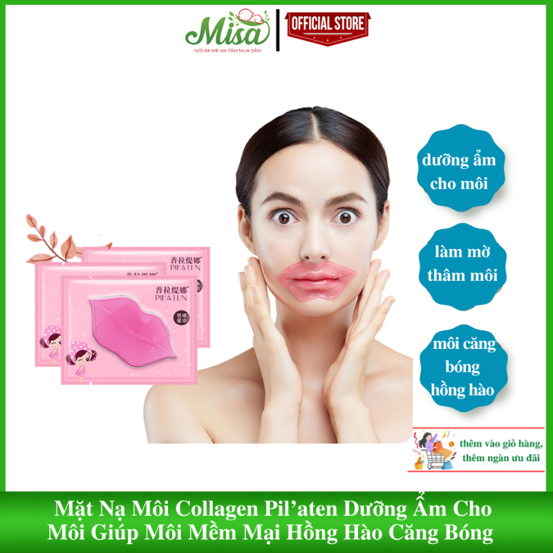 Mặt nạ môi collagen pil’aten dưỡng ẩm cho môi giúp môi mềm mại hồng hào căng bóng