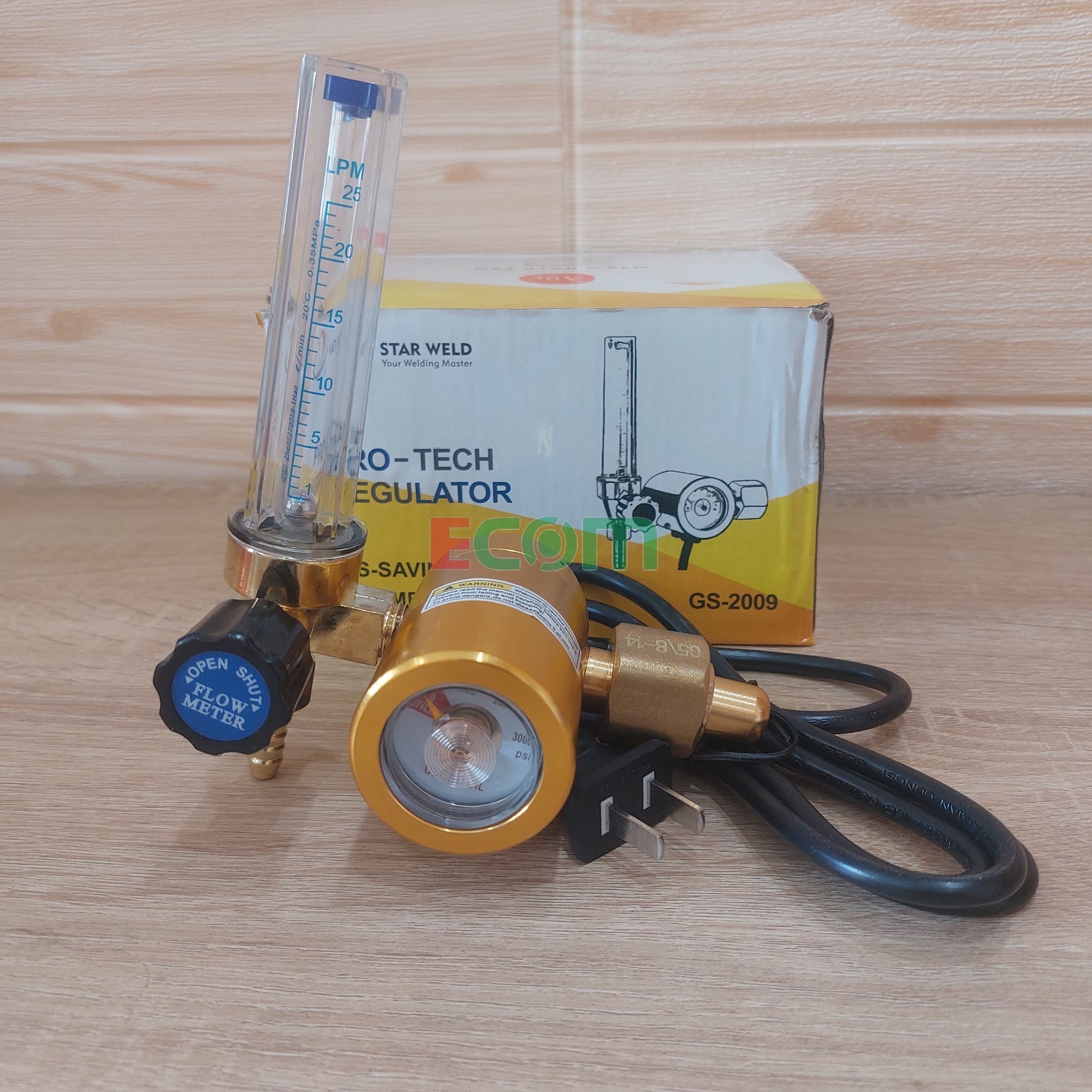 Đồng hồ CO2 tiết kiệm khí GS-2009-02, có cột đo - Phụ kiện hàn Mig/Mag