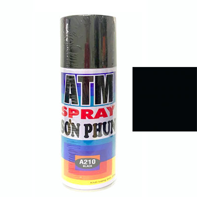 Sơn Xịt màu đen bóng ATM A210 / Sơn phun màu đen bóng ATM-A210 270ML